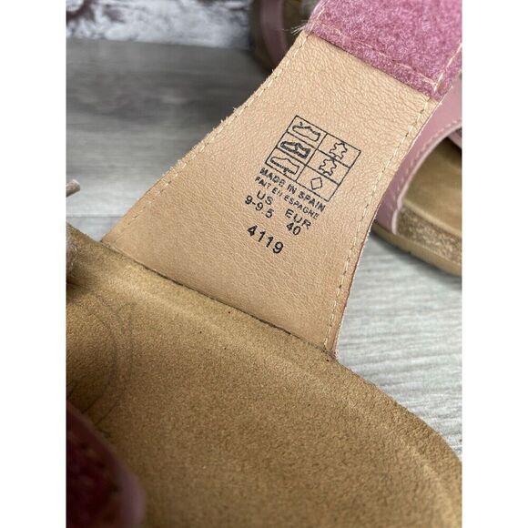 TAOS Pink Leather Ankle Lace Strap Cork Wedge Sandals Women Sz 40EU/9.5M US - Picture 8 of 16
